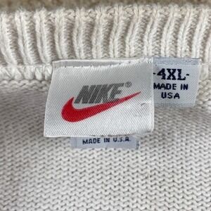 90s Nike Texas A&M Sweater Mens 4XL V Neck College Knit Pullover Casual White